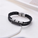 Punk Men Jewelry Bracelets Double Layer Titanium Steel Bracelets