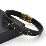 Punk Men Jewelry Bracelets Double Layer Titanium Steel Bracelets