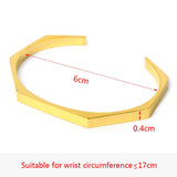 Square Cuff Bracelets Manchette Jewelry Gold-Color Bangles