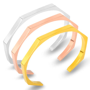 Square Cuff Bracelets Manchette Jewelry Gold-Color Bangles