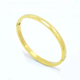 Rose Steel Bangles Bracelets Open Round Armband Jewelry