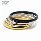 Rose Steel Bangles Bracelets Open Round Armband Jewelry
