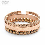Royal Roman Bangles and Beads Bracelets Set for Men Women