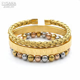Royal Roman Bangles and Beads Bracelets Set for Men Women