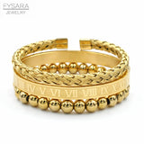 Royal Roman Bangles and Beads Bracelets Set for Men Women