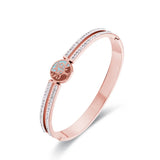 Tree Pattern Zircon Bangle Stainless Steel Bracelet