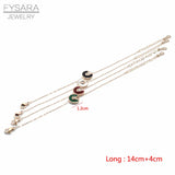 Stainless Steel Shell Charm Bracelet CZ Crystal Link Bracelet