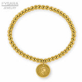 Stainless Steel Charm Beaded Bracelets For Women Queen Beads Jewelry