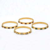 Colorful Crystal Bangles Zircon Cuff Bracelet Wedding Jewelry