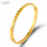 Stainless Steel Rhombus Square Bangles Bracelets Women Rose Thin Bangles