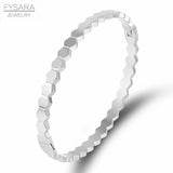 Stainless Steel Rhombus Square Bangles Bracelets Women Rose Thin Bangles