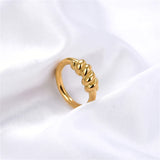 Stainless Steel Spiral Twisted Rings For Women Silver Geometry Braided Shape