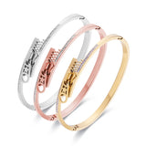 Zipper Bangles Zirconia Crystals Charm Cuff Bracelet