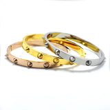 Titanium Steel Spikes Nail Bracelets For Women Men Punk Rock Jewelry