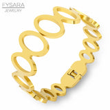 Hollow Round Circle Bangle Cuff Bracelet Women Accessories