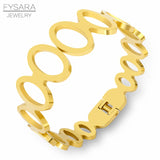 Hollow Round Circle Bangle Cuff Bracelet Women Accessories