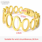 Hollow Round Circle Bangle Cuff Bracelet Women Accessories