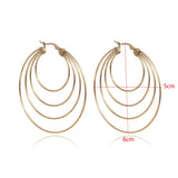 Geometric Big Hoop Earrings Stainless Steel Daily Statement Jewelry