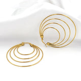 Geometric Big Hoop Earrings Stainless Steel Daily Statement Jewelry