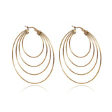Geometric Big Hoop Earrings Stainless Steel Daily Statement Jewelry
