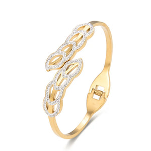 Leaf Bracelet Bangle Stainless Steel Jewelry