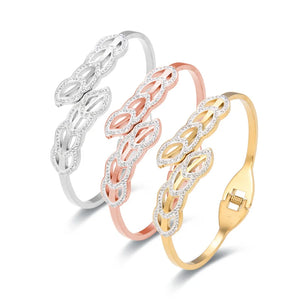 Leaf Bracelet Bangle Stainless Steel Jewelry