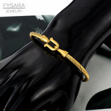 Stainless Steel Charm Cuff Bracelets for Women