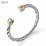Cable Wire Bangle Cuff Bracelets Classic Jewelry for Women Men