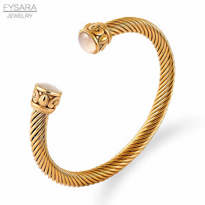 Cable Wire Bangle Cuff Bracelets Classic Jewelry for Women Men