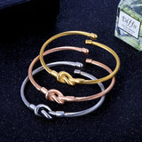 Vintage Tie Knot Cuff Bracelet for Women Charms Bangle Valentines Gift
