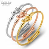 Vintage Tie Knot Cuff Bracelet for Women Charms Bangle Valentines Gift