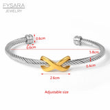 X Bangle Cable Wire Bracelet Antique Bangles Vintage Women Cuff