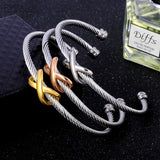X Bangle Cable Wire Bracelet Antique Bangles Vintage Women Cuff
