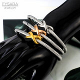 X Bangle Cable Wire Bracelet Antique Bangles Vintage Women Cuff