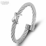 Cross Cuff Charm Bracelets Stainless Steel Bangles Punk Jewelry