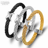 Cross Cuff Charm Bracelets Stainless Steel Bangles Punk Jewelry