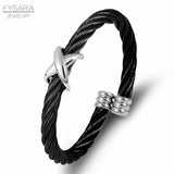 Cross Cuff Charm Bracelets Stainless Steel Bangles Punk Jewelry