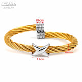Cross Cuff Charm Bracelets Stainless Steel Bangles Punk Jewelry