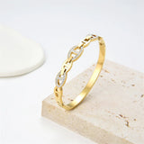 Zircon Bracelet Stainless Steel Woman Bangle Rose Plated Jewelry