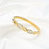 Zircon Bracelet Stainless Steel Woman Bangle Rose Plated Jewelry