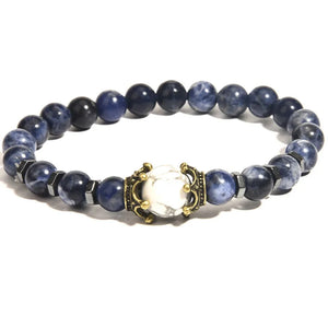 Copper Crown Tiger Eye Stone Beads Bracelet