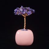 Tree of Life Amethysts Stone Pendant with Yellow Citrines Crystal