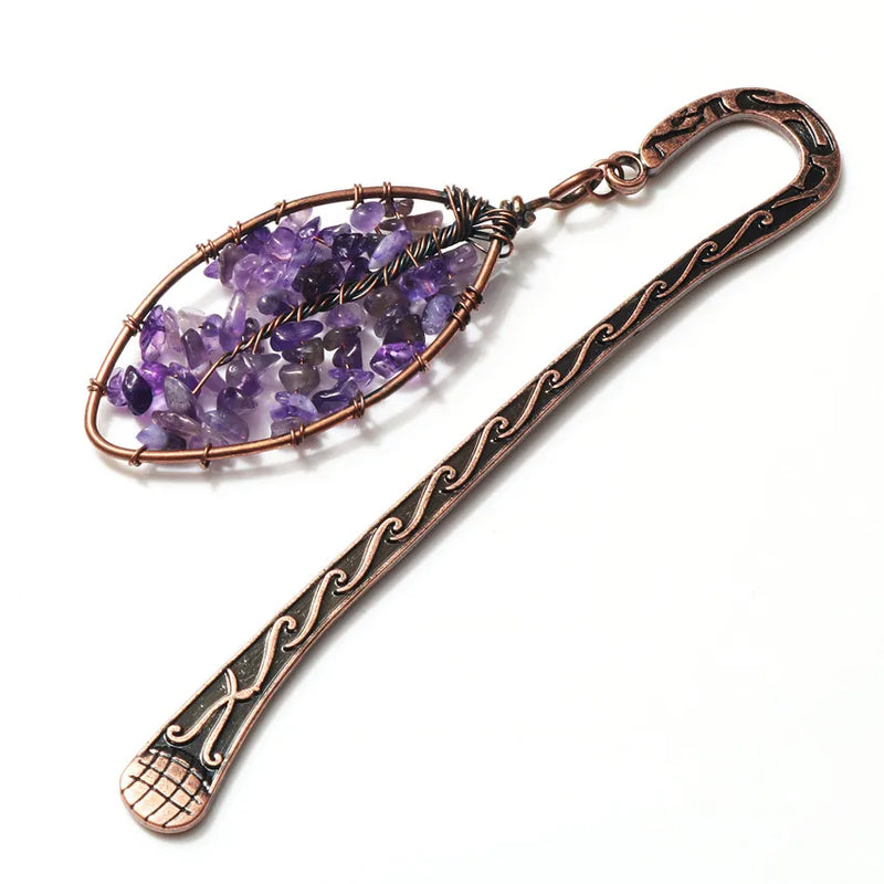 Labradorite Stone Bookmark Pendant Amethyst Tree of Life Jewelry