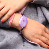 Irregular Shape Agates Stone Beads Elastic Bracelet Ethnic Jewelry