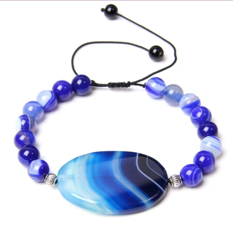 Irregular Shape Agates Stone Beads Elastic Bracelet Ethnic Jewelry