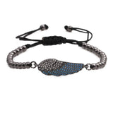 Light Yellow Angel Wing Bracelet with Metal Ball Beads