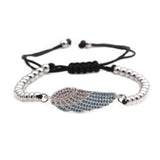 Light Yellow Angel Wing Bracelet with Metal Ball Beads