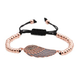 Light Yellow Angel Wing Bracelet with Metal Ball Beads