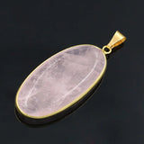 Light Yellow Geometric Rose Quartz Pendant Jewelry
