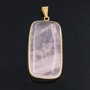 Light Yellow Geometric Rose Quartz Pendant Jewelry